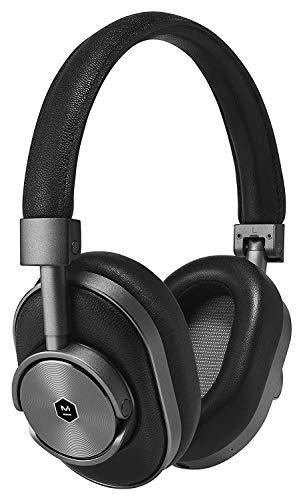 Master & Dynamic MW60 ohrumschließender Qualitäts-Kopfhörer, kabellos, mit Leder sowie mit Bluetooth-4.1 und 45-mm-Neodym-Treibern für hervorragenden Klang, blaugrau / schwarz von Master & Dynamic