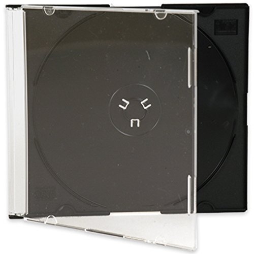 MasterStor CD- / DVD-Hüllen (5,2 mm) für 1 CD / DVD, schlankes Design, Schwarz oder Transparent, 25 Stück von MasterStor