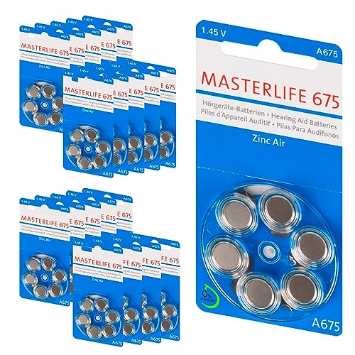 MASTERLIFE BATTERIEN Typ 675 PR44 HÖRGERÄTE BATTERIE A675 (120) von Masterlife