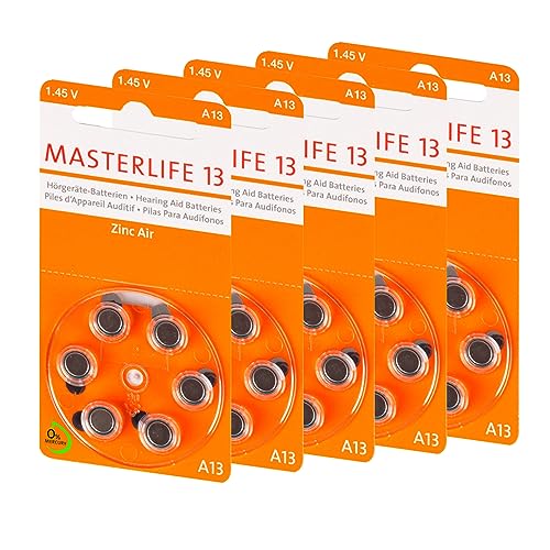 MASTERLIFE HÖRGERÄTE BATTERIEN Typ 13 PR48 orange A13 Batterie (30) von Masterlife