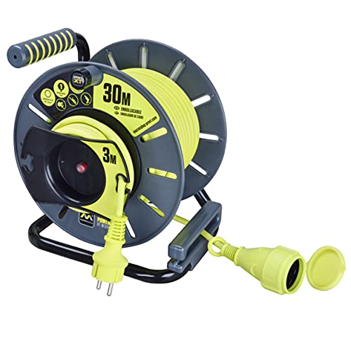 Masterplug Pro-XT offene Kabeltrommel mit Inline-Stecker, 30 m, mit 3 m langem Kabel, grün Masterplug Pro-XT offene Kabeltrommel mit Inline-Stecker, 30 m, mit 3 m langem Kabel, grün von Masterplug