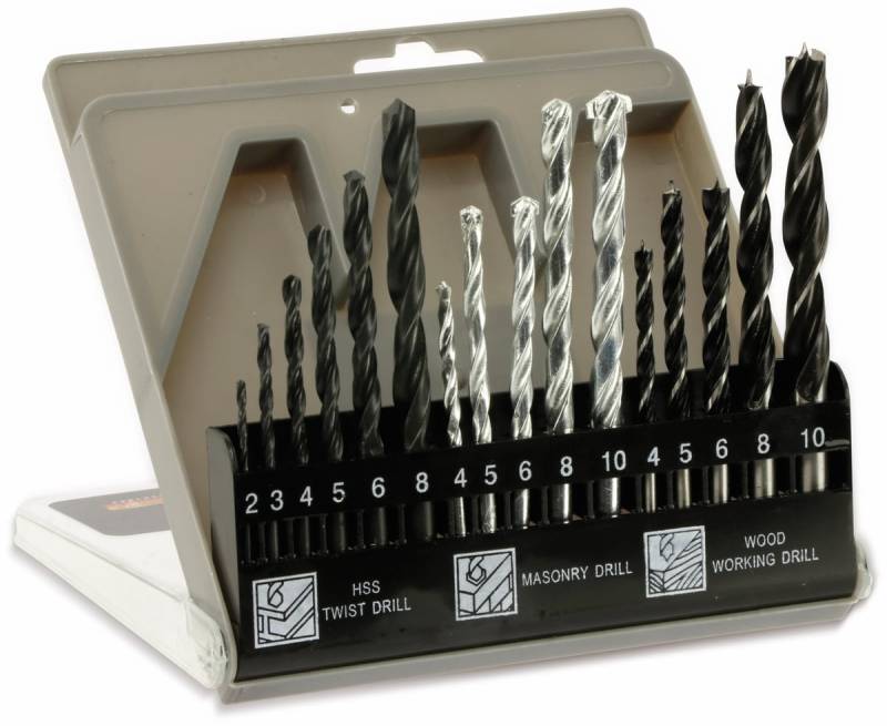 MASTERPROOF Kombi-Bohrer-Satz in Kunststoffbox, 2...10 mm, 16-teilig von Masterproof