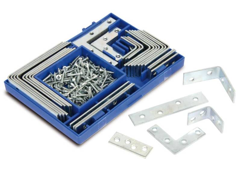 MASTERPROOF Sortiment Winkel- und Verbindungsbleche, 180-teilig von Masterproof