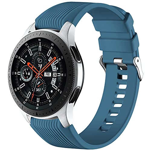 Mastten 22mm Silikon Armband kompatibel mit Samsung Galaxy Watch 3 45mm/Galaxy Watch 46mm/Huawei Watch GT2 46mm, Weiches Silikon Sport Armbänder Ersatzbänder für Männer Frauen, Felsen Grün von Mastten