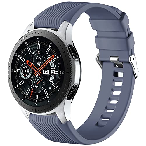 Mastten 22mm Silikon Armband kompatibel mit Samsung Galaxy Watch 3 45mm/Galaxy Watch 46mm/Huawei Watch GT2 46mm, Weiches Silikon Sport Armbänder Ersatzbänder für Männer Frauen, Hell Blau von Mastten