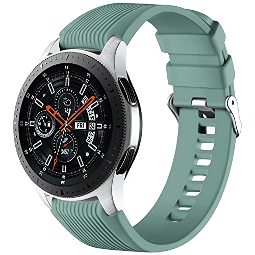 Mastten 22mm Silikon Armband kompatibel mit Samsung Galaxy Watch 3 45mm/Galaxy Watch 46mm/Huawei Watch GT2 46mm, Weiches Silikon Sport Armbänder Ersatzbänder für Männer Frauen, Kiefer von Mastten