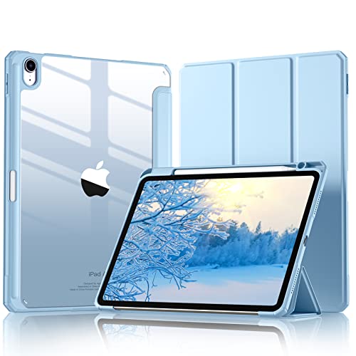 Mastten Kompatibel mit iPad Air Hülle 4th Generation iPad 10.9 Hülle Eingebaute Halterung für 2nd Apple Pencil Clear Transparent Back Shell Auto Wake Sleep Case für iPad Air 4th (2020) 10.9 Zoll Lila von Mastten