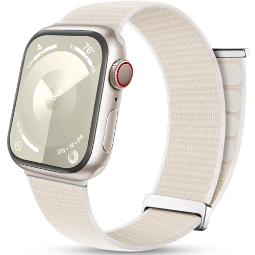 Mastten Nylon Armband Kompatibel mit Apple Watch Armband 45mm 44mm 42mm 49mm Herren, Gewebtes Verstellbare Sport Loop Armbänder für iWatch Series 9 8 SE 7 6 5 4 3 2 1, Klettverschluss Band Polarstern von Mastten