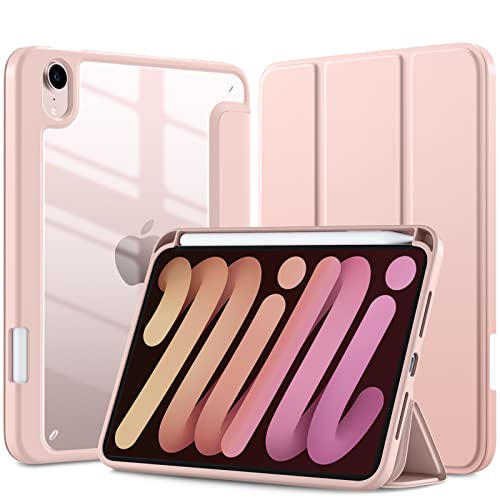 Mastten Schutzhülle für iPad Mini 7, A17 Pro, iPad Mini 7. / 6. Generation 2024/2021, 20,6 cm (8,3 Zoll) mit Stifthalter, Hybrid-Hülle, schlankes Design, transparente Rückseite, für Kinder von Mastten