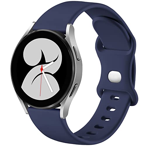 Mastten Silikon Armband kompatibel mit Samsung Samsung Galaxy Watch 4/Watch 5/Watch 6 40mm 44mm, 20mm Sport Band Doppelloch-Schnalle Armbänder für Galaxy Watch Active 2 40mm 44mm, DunkelBlau von Mastten