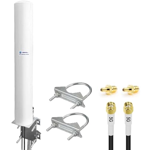 Maswell 4G 5G Antenne Outdoor, 2X2 MIMO 700-6000MHz, bis zt 4,5 dBi LTE 5G NR Mobilfunk Externe AuBenantenne SMA-Stecker mit TS9 von Maswell