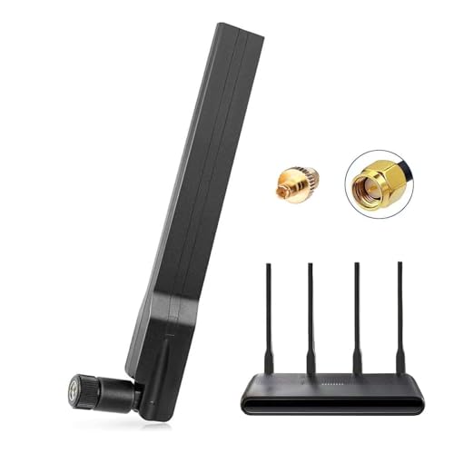 Maswell 4G LTE 5G Externe Antenne, Mobilfunk-Vollband 600–6000 MHz omnidirektionale Antenne WiFi 6 Bluetooth, SMA-Stecker mit TS9-Adapter für Modem, Router, MiFi, WAP usw. von Maswell