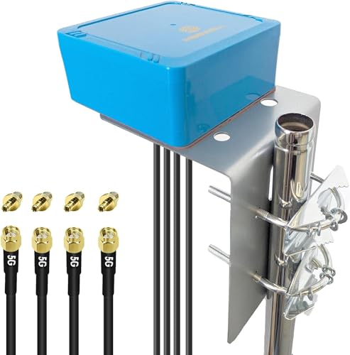 Maswell 4X4 MIMO LTE antenna for IoT M2M | Geringe Verstärkung 3dBi nicht für Geschwindigkeitswettbewerbe geeignet, Omni 700-6000 MHz | 4G+ LTE 5G NR | WiFi 6 Bluetooth WiMAX Zigbee | SMA-Male and TS9 von Maswell