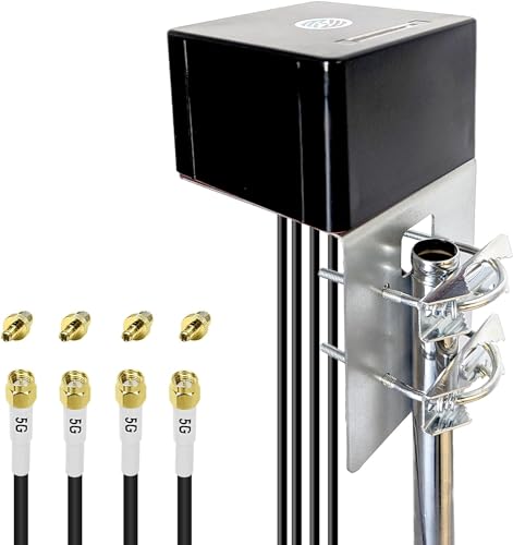 Maswell 5G Antenne Outdoor 4X4 MIMO | Bis zu 6 dBi Omni Mobilfunk 600–8000 MHz Cross Polarized LTE 5G NR Außenantenne mit WiFi 6E für Wohnmobil Haus Robust Router Modem | 4X SMA-Stecker & TS9 Maswell 5G Antenne Outdoor 4X4 MIMO | Bis zu 6 dBi Omni Mobilfunk 600–8000 MHz Cross Polarized LTE 5G NR Außenantenne mit WiFi 6E für Wohnmobil Haus Robust Router Modem | 4X SMA-Stecker & TS9 von Maswell