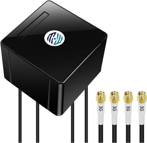 Maswell 5G Antenne Outdoor 4X4 MIMO | Bis zu 6 dBi Omni Mobilfunk 600–8000 MHz Cross Polarized LTE 5G NR Außenantenne mit WiFi 6E für Wohnmobil Haus Router Modem | 4X SMA-Stecker (AN.Master_Cubic_4C) von Maswell