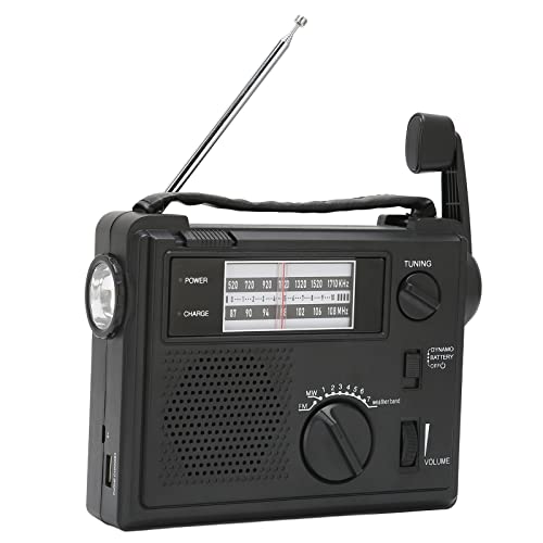 Tragbares Notfall-Radio, wiederaufladbar, kleines Am FM-Solarradio, mit Kurbel, mit LED-Taschenlampe und Kurbel-Leselicht, für Camping und Extremfälle Tragbares Notfall-Radio, wiederaufladbar, kleines Am FM-Solarradio, mit Kurbel, mit LED-Taschenlampe und Kurbel-Leselicht, für Camping und Extremfälle von Masyrt