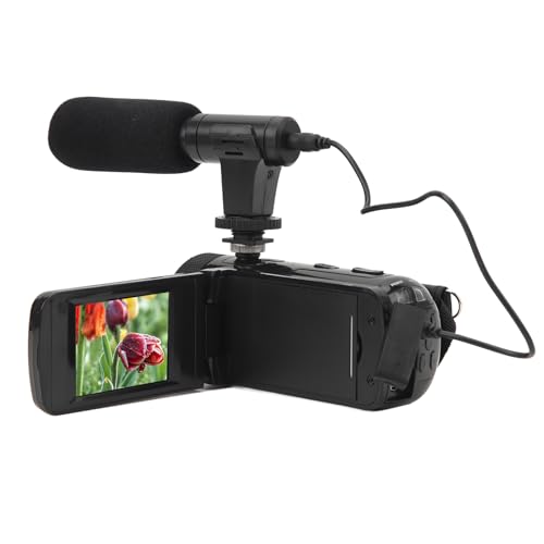 Videokamera -Camcorder mit Mikrofon, HD 1080p 16MP Vlogging Camera Recorder 16x Zoom Digitaler Videokamera Camcorde Audio -Videoaufzeichnung DV mit Rotierbarem von Masyrt