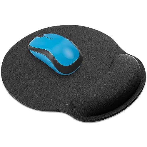 Mata1 Mauspad (schwarz), weich gepolsterte ergonomische Handgelenkstütze, reisefreundliches Mauspad mit weicher Gelauflage aus Memory-Schaum von Mata1