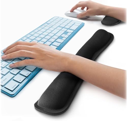 Mata1 Tastatur-Handgelenkauflage mit Mausarmstütze (schwarz), bequeme Gelauflage aus Memory-Schaum zum Tippen und Linderung von Ellenbogenschmerzen. von Mata1