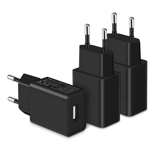 MatauMahi 5V1A USB Ladegerät (3er Pack), 5W USB Netzteil, USB Stecker, Adapter für Handys, Tablets, Powerbanks, Smartbands, Bluetooth-Kopfhörer und Andere Geräte mit USB-Schnittstelle, Schwarz von MatauMahi