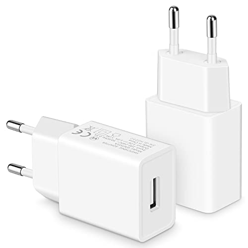 MatauMahi 5V1A USB Ladegerät (Weiß, 2er-Pack), 5W USB Netzteil, USB Stecker, Adapter für Handys, Tablets, Powerbanks, Bluetooth-Kopfhörer, Smartbands und Andere Geräte mit USB-Schnittstelle von MatauMahi