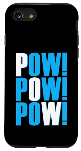 Blue POW!x3 blaue Farbgrafik Hülle für iPhone SE (2020) / 7 / 8 von Match Blue Color Graphic Tee