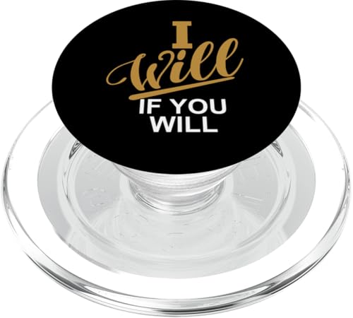 Braune Grafik „Ich will, wenn du willst“ PopSockets PopGrip für MagSafe von Match Brown Color Graphic Tee