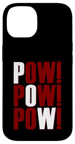 Kastanienbraunes Burgunderrot POW!x3 Red Maroon Grafik Hülle für iPhone 14 von Match Maroon Red Burgundy Color Graphic Tee