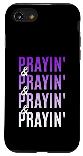 Purple Prayin'-x4 Lila Grafik Hülle für iPhone SE (2020) / 7 / 8 von Match Purple Color Graphic Tee