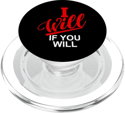 Rote Grafik „Ich will, wenn du willst“ Rote Grafik PopSockets PopGrip für MagSafe von Match Red Color Graphic Tee