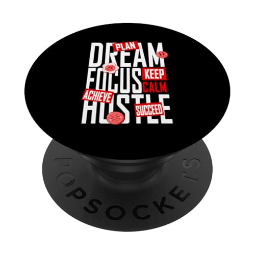 Rote Grafik von Dream, Focus, Hustle PopSockets Klebender PopGrip von Match Red Color Graphic Tee