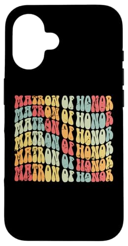 Matron of Honor Retro Hochzeit Braut Junggesellinnenabschied Hülle für iPhone 16 Matron of Honor Retro Hochzeit Braut Junggesellinnenabschied Hülle für iPhone 16 von Matching Bachelorette Party Gifts by Art Like Wow