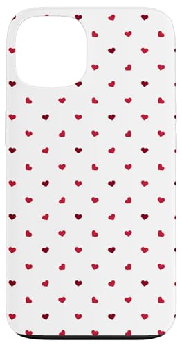 Hülle für iPhone 13 Elegante minimalistische Herzen Rot Weiß Muster Valentinstag von Merch von Amazon