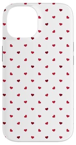 Hülle für iPhone 14 Elegante minimalistische Herzen Rot Weiß Muster Valentinstag von Merch von Amazon