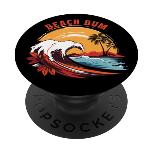 Passender Familienurlaub Retro Sonnenuntergang Strand Bum Surfen PopSockets Klebender PopGrip von Matching Family Beach Vacations Surf