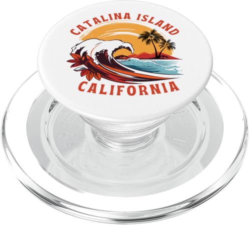 Retro Sunset Catalina Island California Surfen PopSockets PopGrip für MagSafe von Matching Family Beach Vacations Surf