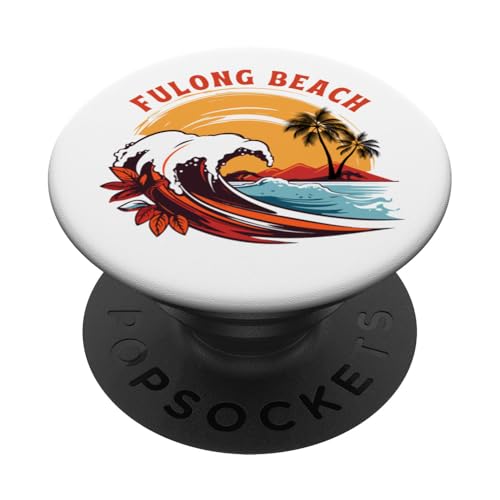 Retro Sunset Fulong Beach Taiwan Sommer Surfen PopSockets Klebender PopGrip von Matching Family Beach Vacations Surf