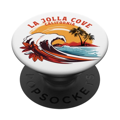 Retro Sunset La Jolla Cove California Surfen PopSockets Klebender PopGrip von Matching Family Beach Vacations Surf