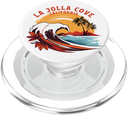 Retro Sunset La Jolla Cove California Surfen PopSockets PopGrip für MagSafe von Matching Family Beach Vacations Surf
