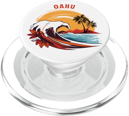 Retro Sunset Oahu Hawaii Sommer Surfen PopSockets PopGrip für MagSafe von Matching Family Beach Vacations Surf
