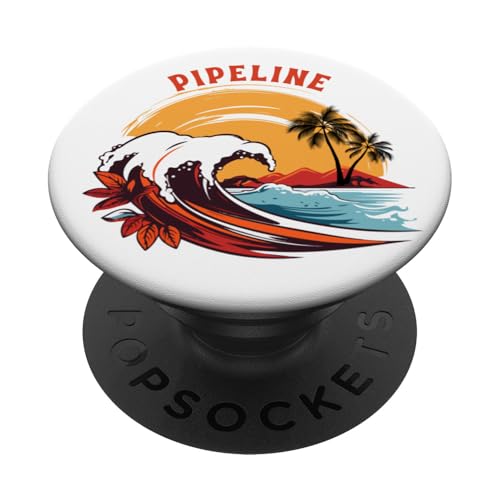 Retro Sunset Pipeline Hawaii Sommer Surfen PopSockets Klebender PopGrip Retro Sunset Pipeline Hawaii Sommer Surfen PopSockets Klebender PopGrip von Matching Family Beach Vacations Surf