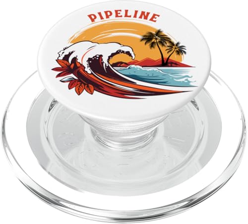 Retro Sunset Pipeline Hawaii Sommer Surfen PopSockets PopGrip für MagSafe von Matching Family Beach Vacations Surf