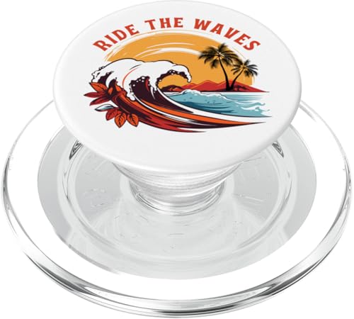 Retro Sunset Ride the Waves Surfen PopSockets PopGrip für MagSafe von Matching Family Beach Vacations Surf