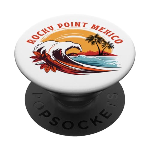 Retro Sunset Rocky Point Mexiko Sommer Surfen PopSockets Klebender PopGrip von Matching Family Beach Vacations Surf