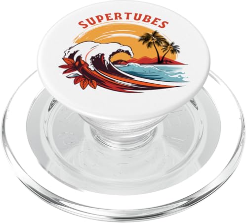 Retro Sunset Supertubes Sommer Surfen PopSockets PopGrip für MagSafe von Matching Family Beach Vacations Surf