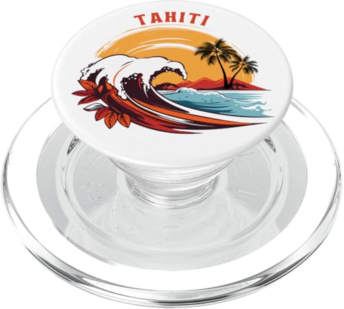 Retro Sunset Tahiti Sommer Surfen PopSockets PopGrip für MagSafe von Matching Family Beach Vacations Surf