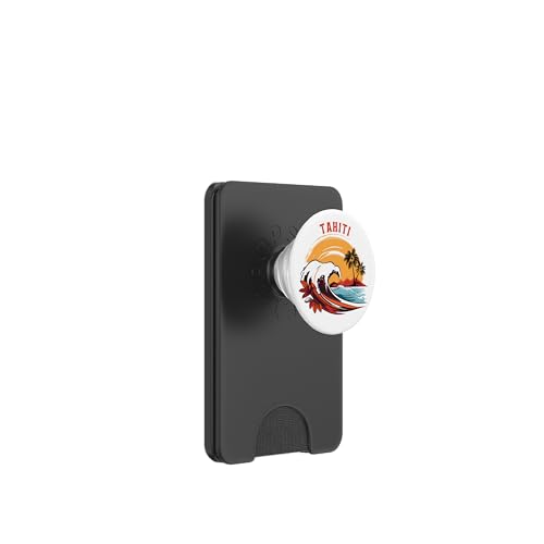 Retro Sunset Tahiti Sommer Surfen PopSockets PopWallet für MagSafe von Matching Family Beach Vacations Surf