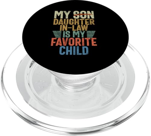 Meine Schwiegertochter ist mein Lieblingskind, der im Retro-Stil ersetzt wurde PopSockets PopGrip für MagSafe von Matching Family Daughter In Law Father Mother Tee