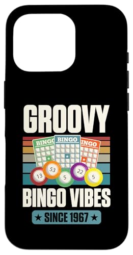 Groovy Bingo Vibes Seit 1967 Bingo Geburtstag Geburtsjahr Hülle für iPhone 16 Pro von Matching Retro Bingo Squad Birthday Party Supplies