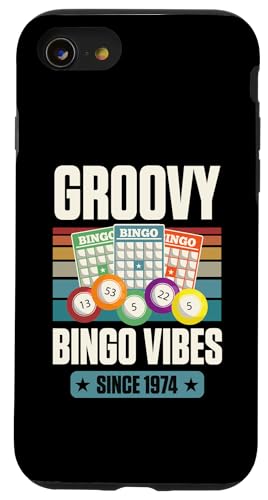 Groovy Bingo Vibes Seit 1974 Bingo Geburtstag Geburtsjahr Hülle für iPhone SE (2020) / 7 / 8 von Matching Retro Bingo Squad Birthday Party Supplies